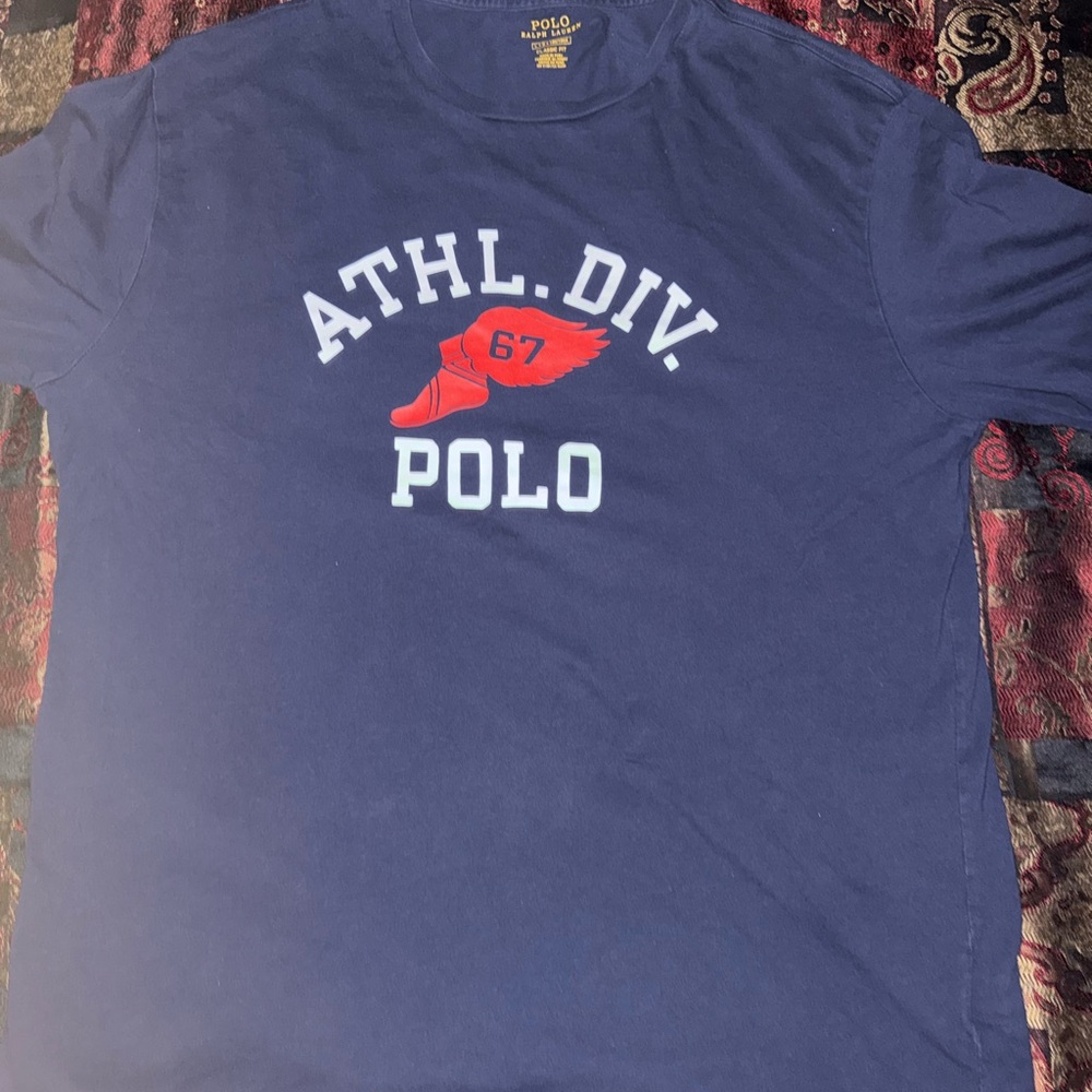 Polo Ralph Lauren Athletic Div. P-Wing Navy Blue Classic Fit Long Sleeve T-Shirt